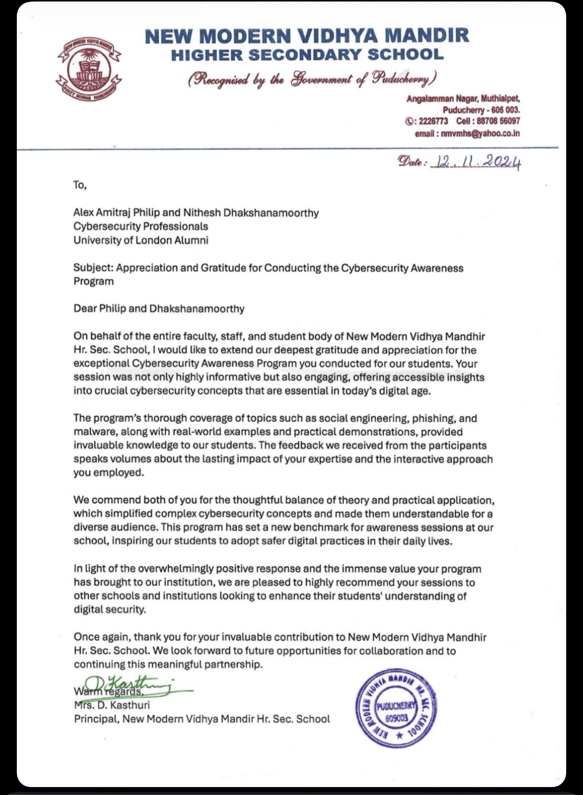 Appreciation Letter 02