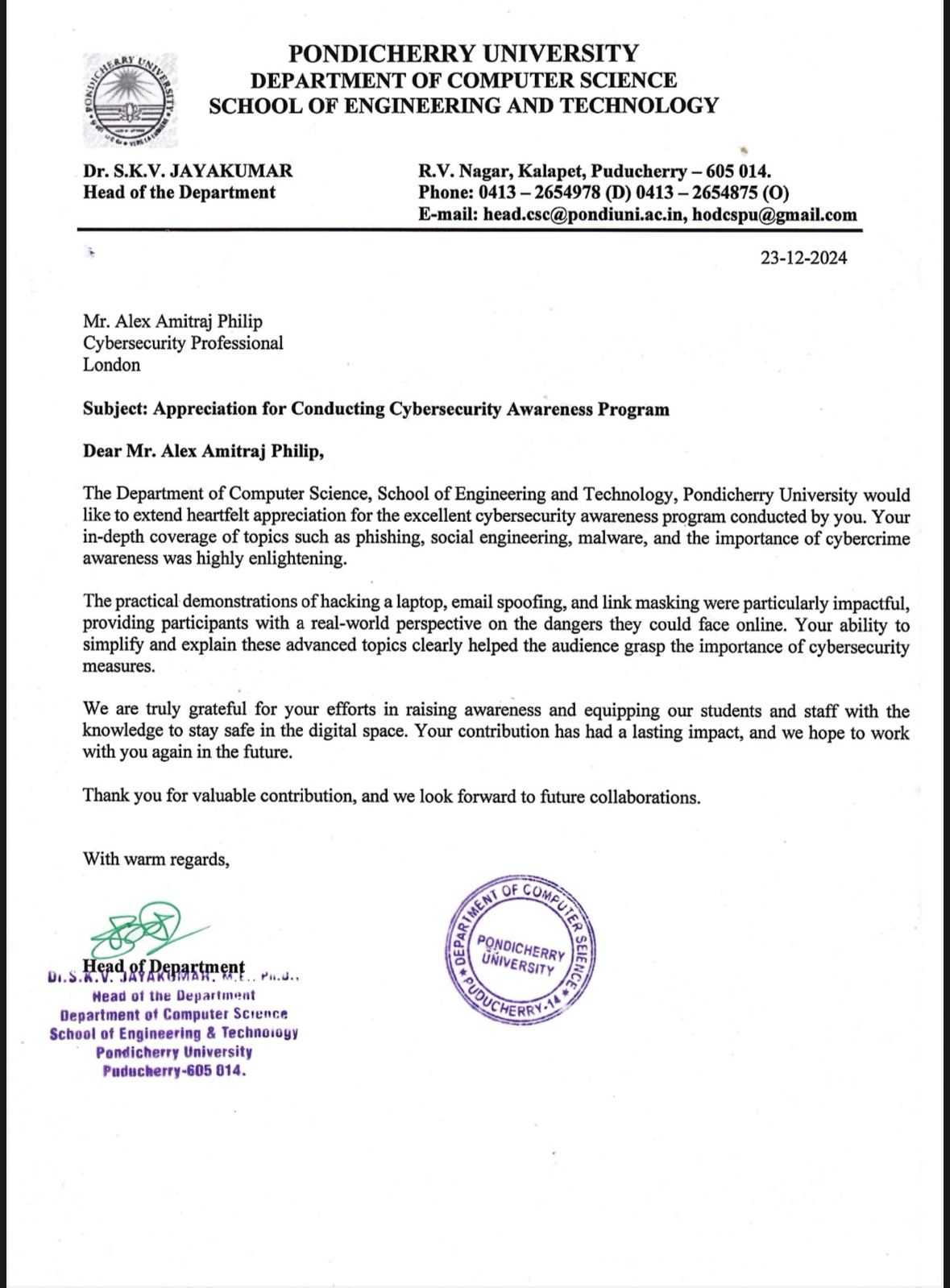 Appreciation Letter 06